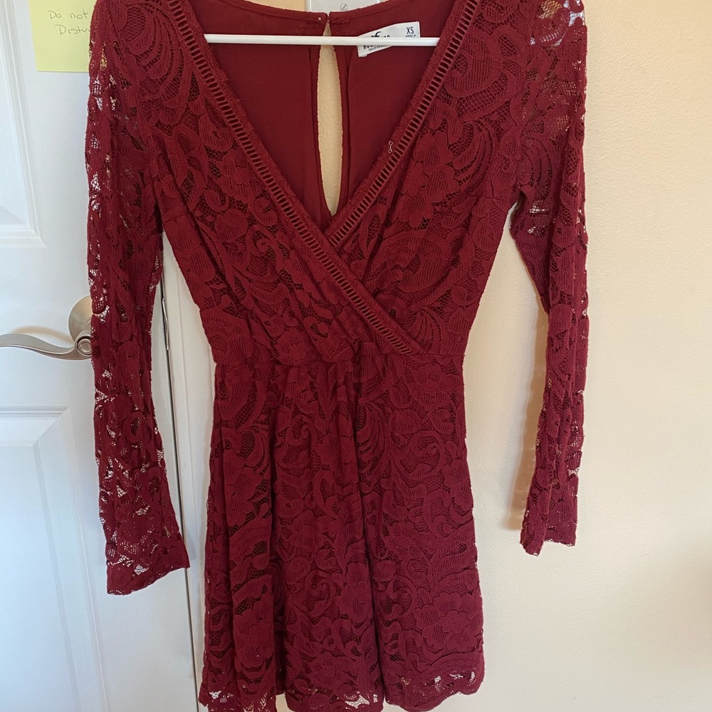 Velvet Red Hollister Lace Dress
